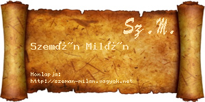 Szemán Milán névjegykártya