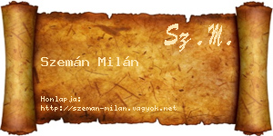 Szemán Milán névjegykártya