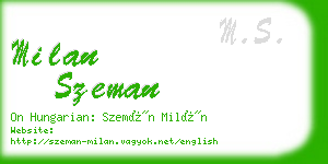 milan szeman business card